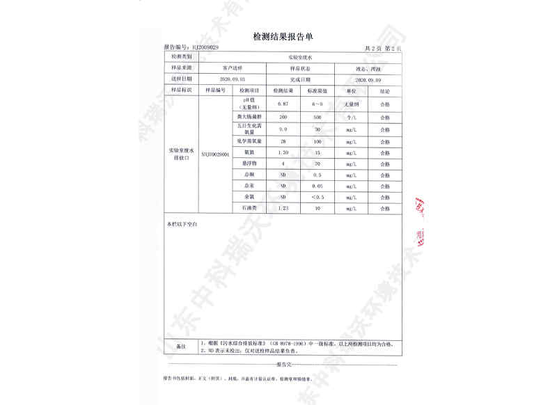 實(shí)驗(yàn)室廢水檢測(cè)報(bào)告03
